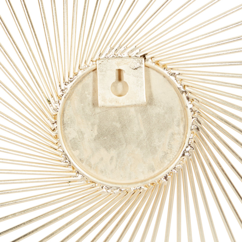 Gold Circular Metal Sunburst Wall Sculpture Set of 3