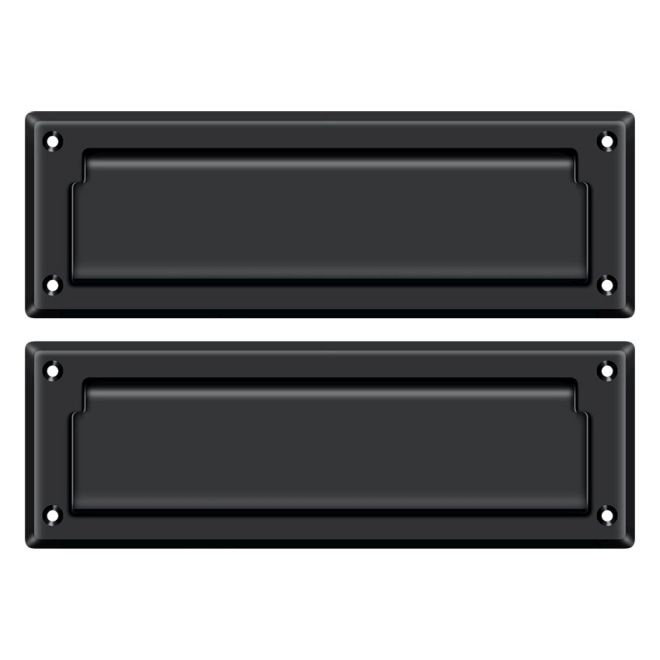 9" in x 3" Brass Mail Slot, Painted Black