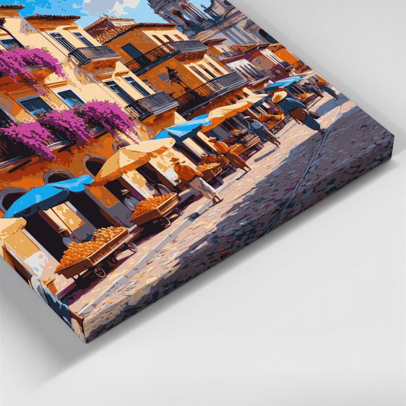 Art urbain sur toile, villes de Cartagena, Colombie, H 20 po x l 24 po