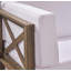 Causeuse modulaire à deux places modulaire à dossier en X avec table basse assortie pour les espaces de vie extérieurs avec structure en bois d'acacia durable et coussins résistants aux intempéries.