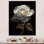 Rétro portrait de rose blanche sur fond noir sur toile