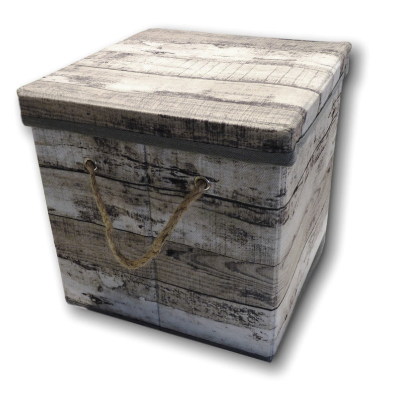 Boîte en tissu, H 9 po x l 9 po x P 9 po, gris