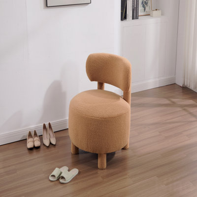 Chaise d'appoint rembourrée en tissu Teddy