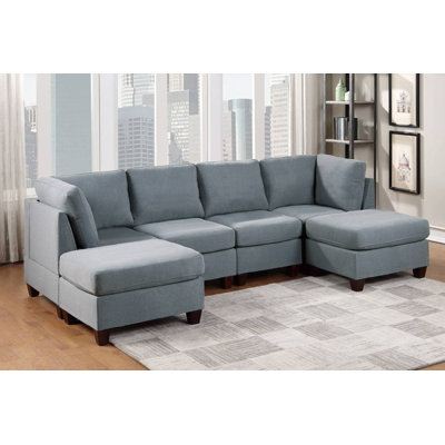 Upholstered U-Shaped Sectional Reversible