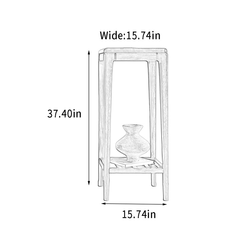 Support en bois massif, H 37,4 po x l 15,74 po x P 15,74 po