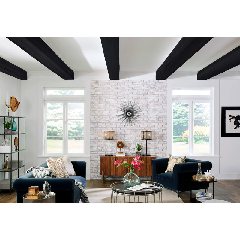 Poutre de plafond River Wood, H 8 po x l 192 po x P 8 po, Noir corbeau