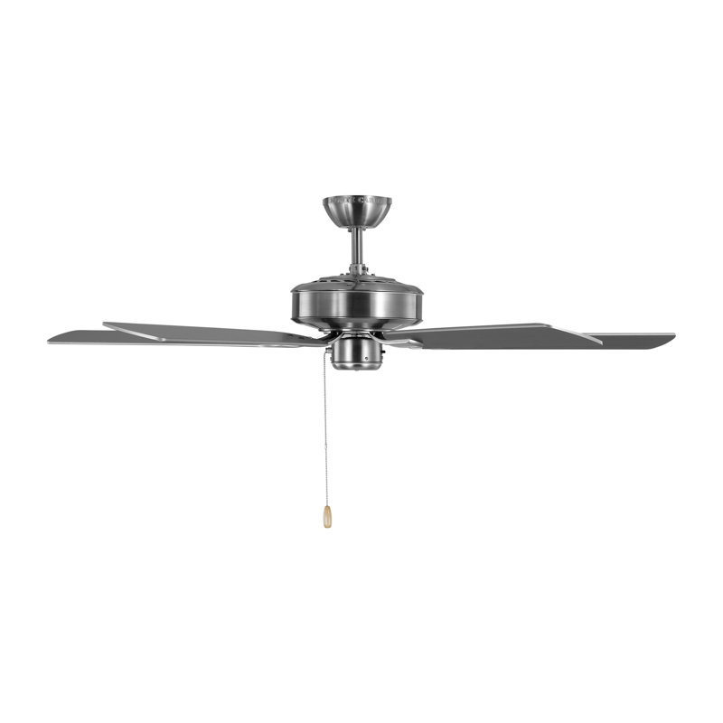 52'' Ceiling Fan, Silver/American Walnut, Brushed Steel
