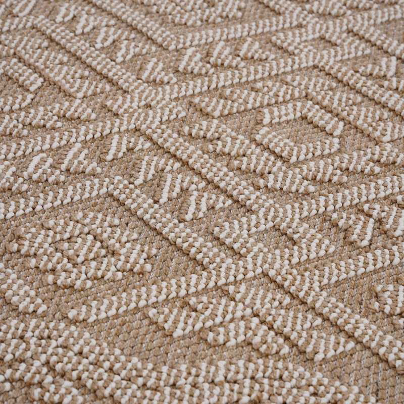 Tapis d'intérieur / extérieur naturel / traditionnel 4X6 Guros Collection, Rectangle 4pi x 6 pi