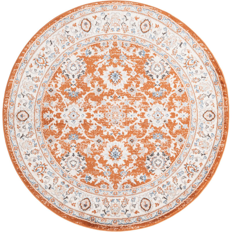 Architha Abstract Indoor Rug, Round 5'3"