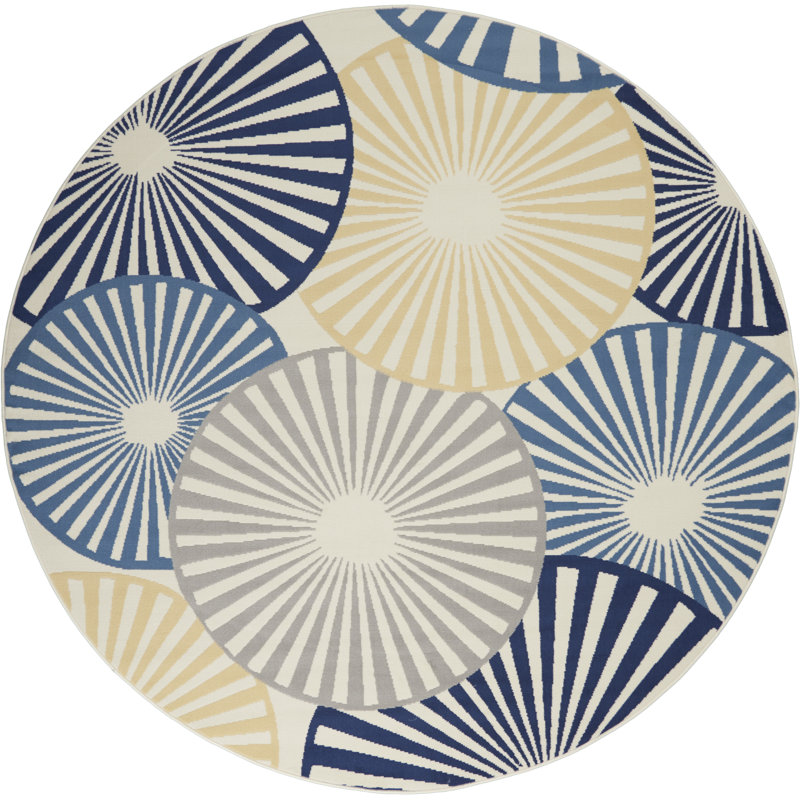 Yoji Geometric Indoor Rug, Round 8'
