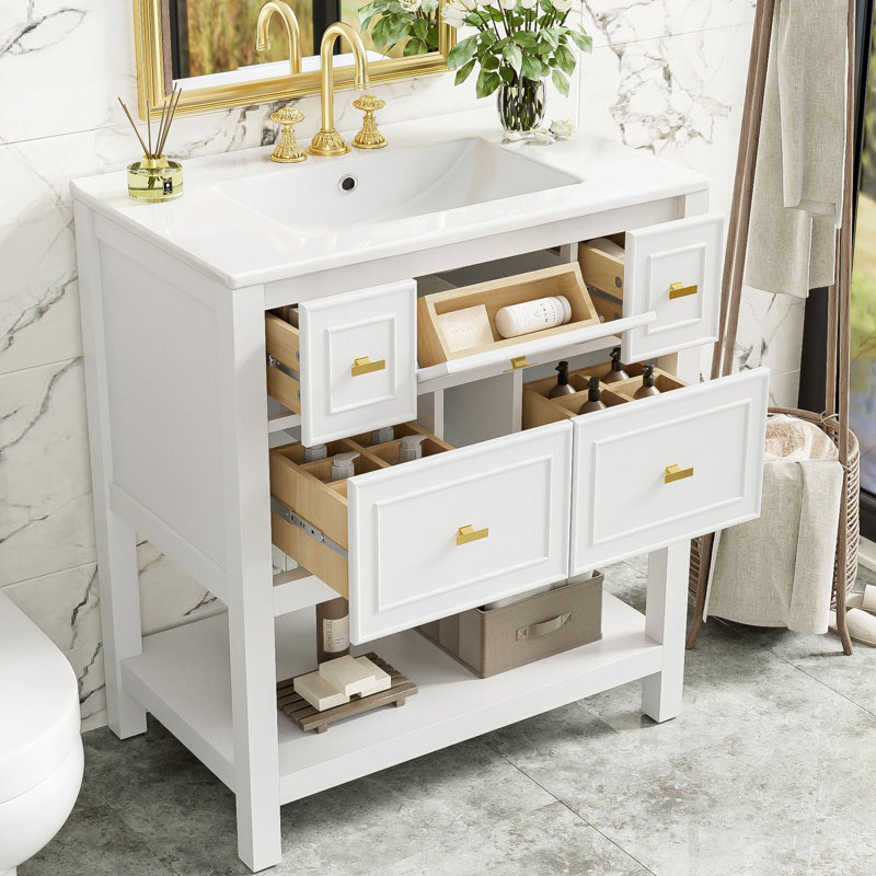 Ensemble de meuble-lavabo simple 30 po, Blanc