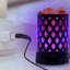 Himalayan Glow Lattice Style USB Multi color Night Light with Pink Salt Chunks, Salt Lamp Bulb