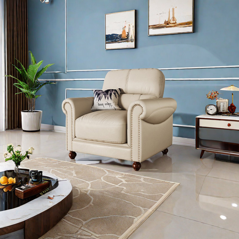 Fauteuil en cuir véritable European Country Style