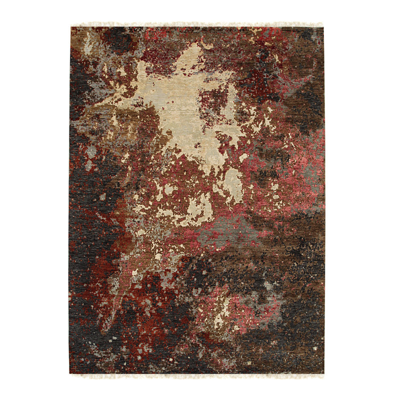 KA Charcoal Hand Knotted Area Rug
