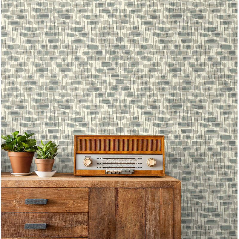 Tommy Bahama Wading Pool Tile 18' L x 20.5" W Peel and Stick Wallpaper Roll, Gray