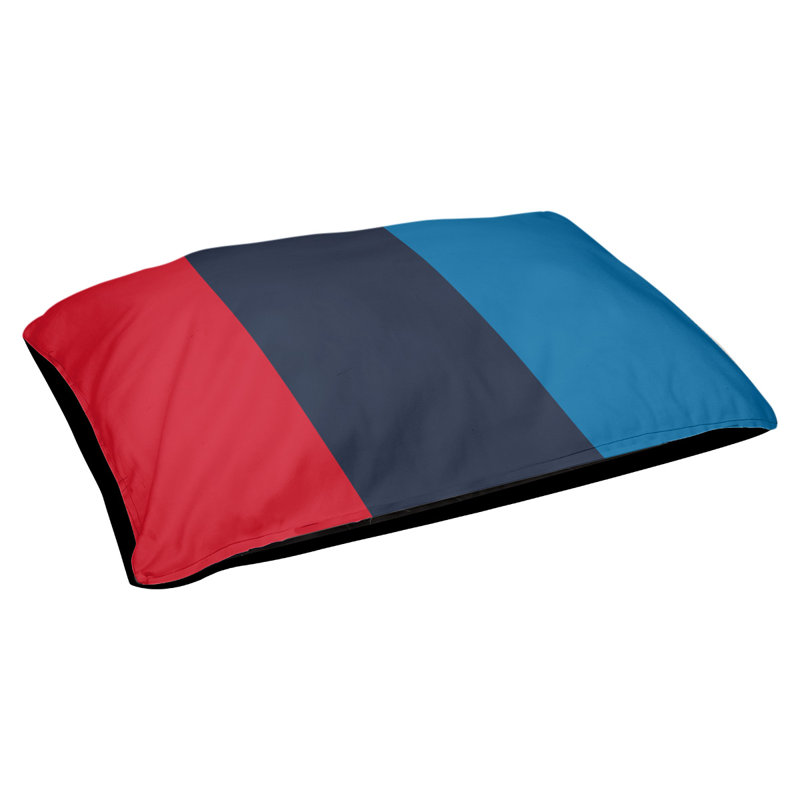 Coussin d'extérieur pour chien Mississippi Rebellion, Moyen (l 28 po x P 18 po x H 6 po), Rouge / bleu marine / bleu poudre