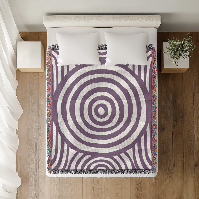 Jeté en coton Alaka, Jeté 60 po x 60 po, Mauve