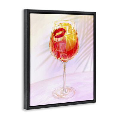 Summery Citrus Cocktail with Lips Floating Frame, design by Ziwei Li