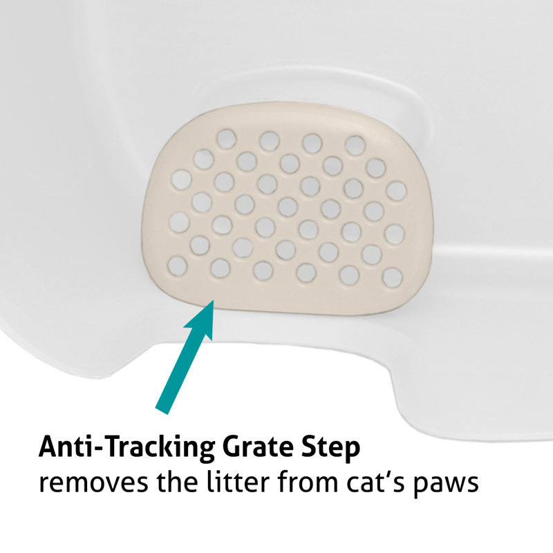 Extra Large White Plastic High Wall Cat Litter Box