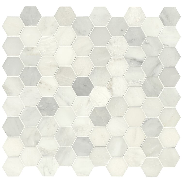 Greecian 3" x 3" Marble Honeycomb Mosaic Wall & Floor Tile
