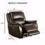 Style transitionnel 1Pc Power avec fauteuil inclinable entièrement rembourré avec accoudoirs à finition espresso pour salon principal-1323401700