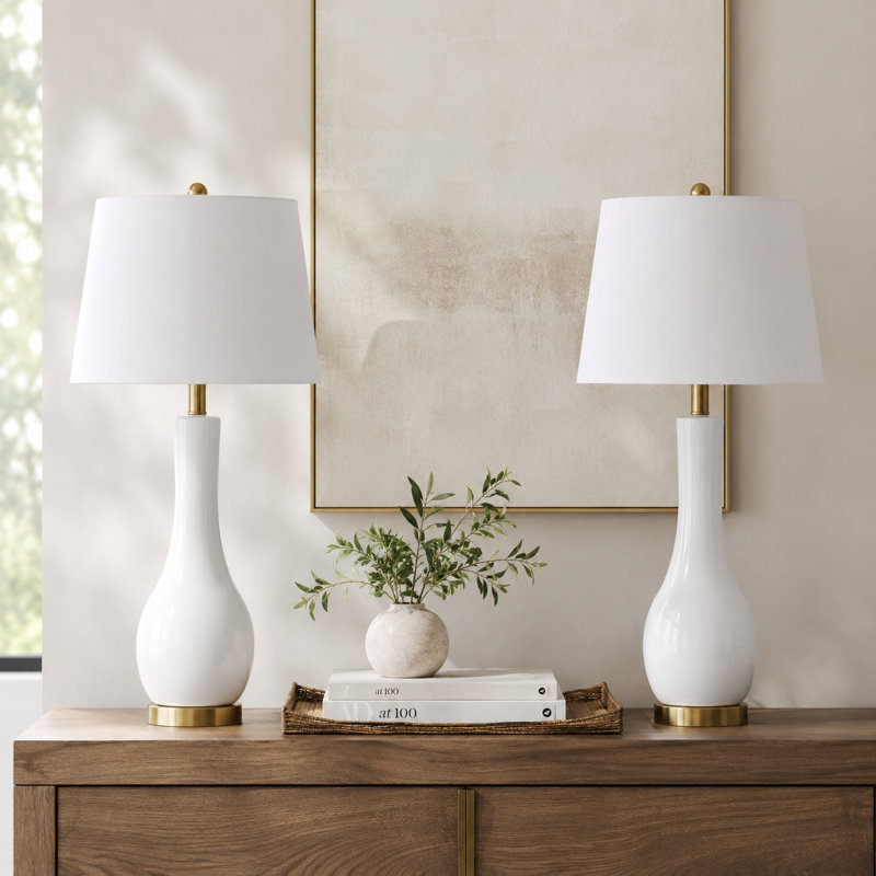 Leithgow Ceramic USB Lamp, White