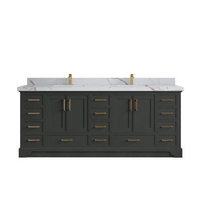 Meuble-lavabo double avec plateau Charlotte 84