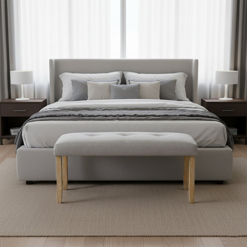 Banc rembourré Minimalist, Beige