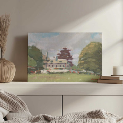New England Home in Spring by Stephen Calcasola Canvas Art Print