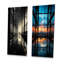 Paysage industriel saphir lever de soleil - ensemble de 2 reproductions d'art mural en métal-530596622