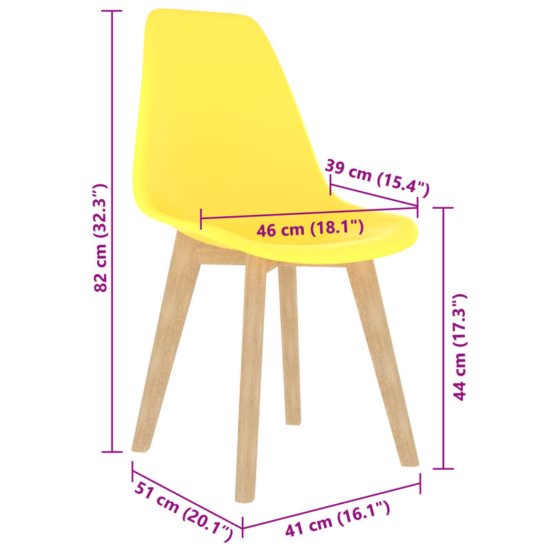 Cezmi 43cm H Stacking Side Chair, Yellow