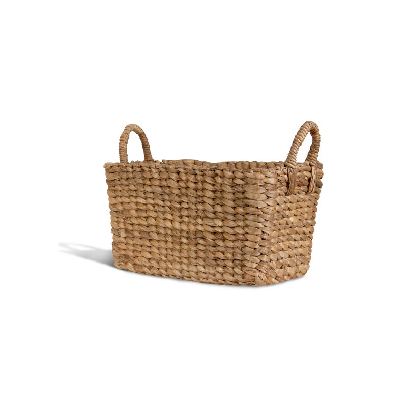 Bollington Handmade Coastal Wicker Basket With Handles 1, 9" H x 15" W x 9" D