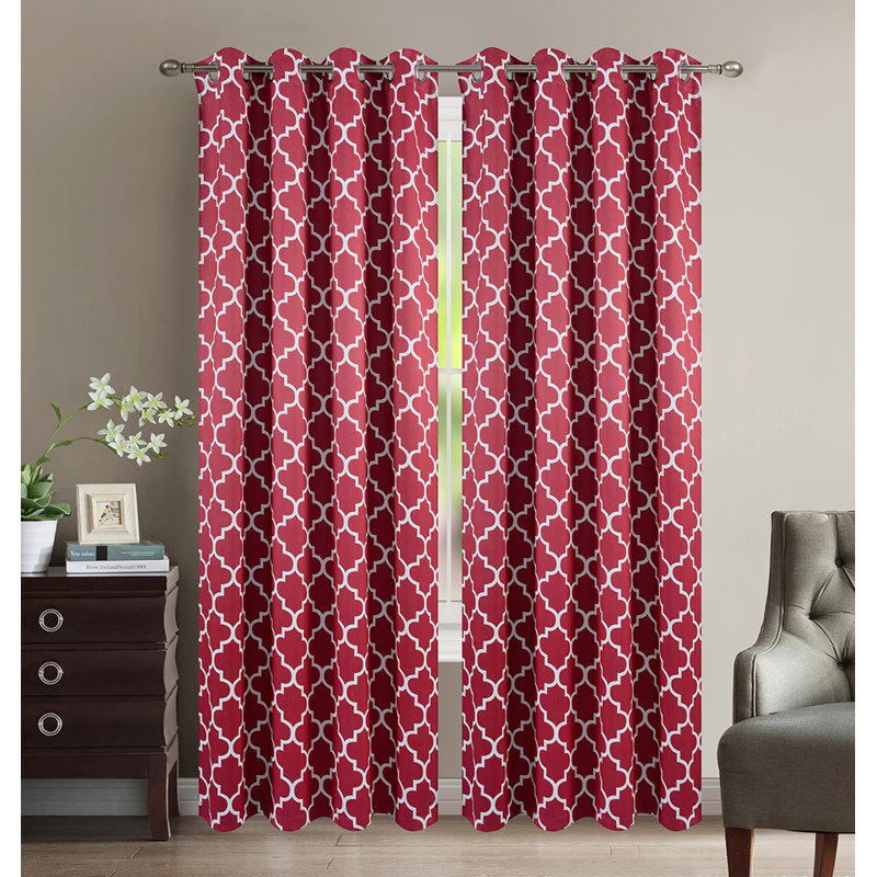 Paire de rideaux occultant avec œillets 54 po x 84 po, Rouge, L 54 po x L 84 po