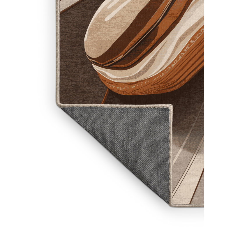 Tapis moelleux moelleux doux et luxueux Adama Eclair - beige, 5 x 7