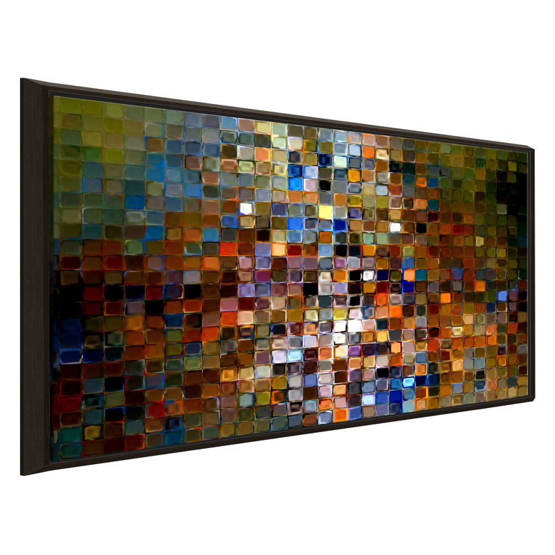 «Tile Art # 1 2007», impression, H 39,5 po x l 63,5 po x P 2 po, Cadre flottant espresso