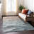 Machine Washable Indoor/Outdoor Claudian ACN1618 Teal Rug-103723942