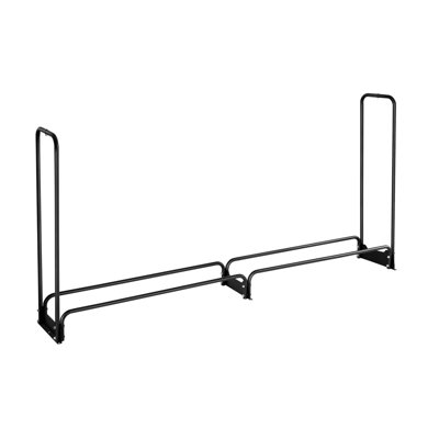 Support de rangement en bois de chauffage avec une longueur de 8 pi, un espace de cordon de 1/2 po, un métal thermolaqué, une housse imperméable pour tous les temps, une housse, une base large renforcée et des surfaces inégales dans le jardin