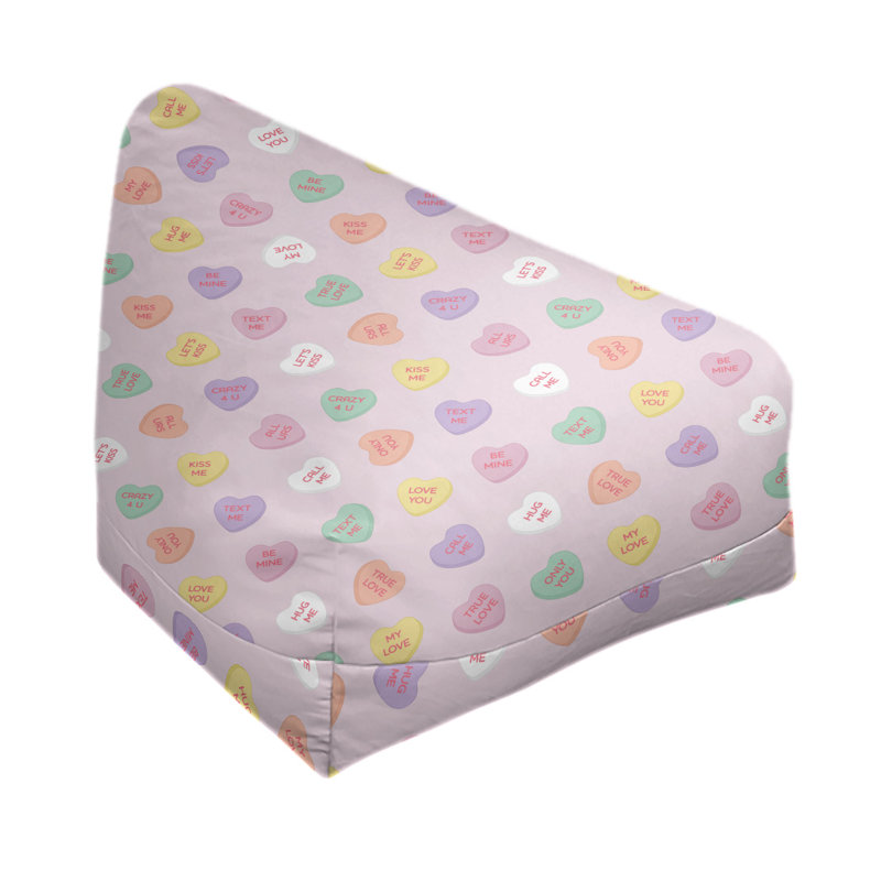 Fauteuil à billes rouge à motif géométrique - siège à motif triangulaire, Noir / Rose, H 25 po x l 27 po x P 30 po