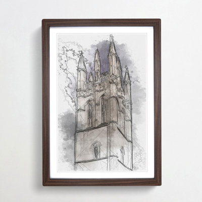 Magdalen Tower in Oxford England in Abstract - Picture Frame Graphic Art Print