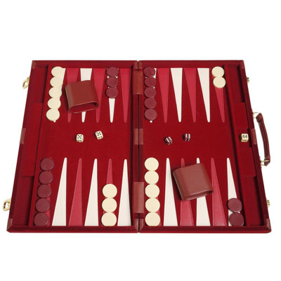 Ensemble de backgammon de luxe 18 pouces - Bleu