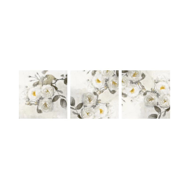 Delicate Diptych - ensemble d'art mural sur toile - toile tendue (ensemble de 3)