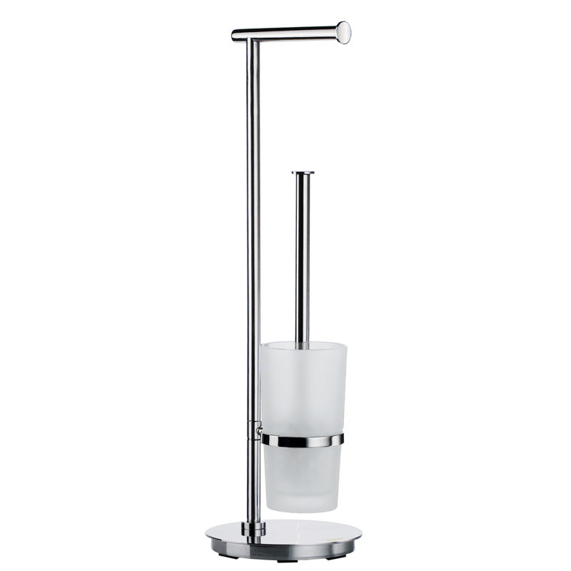 Ensemble de brosse de toilettes autoportante en acier inoxydable de 24 po en acier inoxydable Outline Lite