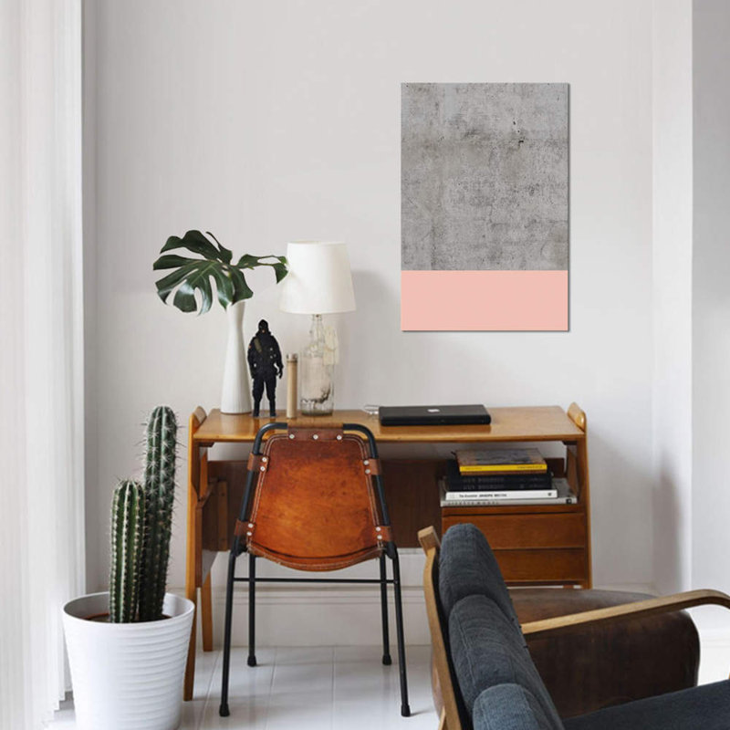 « rosé on concrète », reproduction d’impression sur toile, H 26 po x l 18 po x P 1,5 po, Pas de tapis, Toile tendue