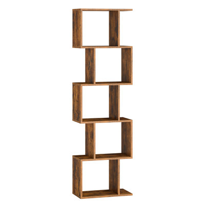 Bibliothèque à 5 niveaux, 9,4 po x 15,7 po x 62,6 po, tablette de rangement avec compartiments ouverts, style moderne, pour le salon, la chambre à coucher, le bureau