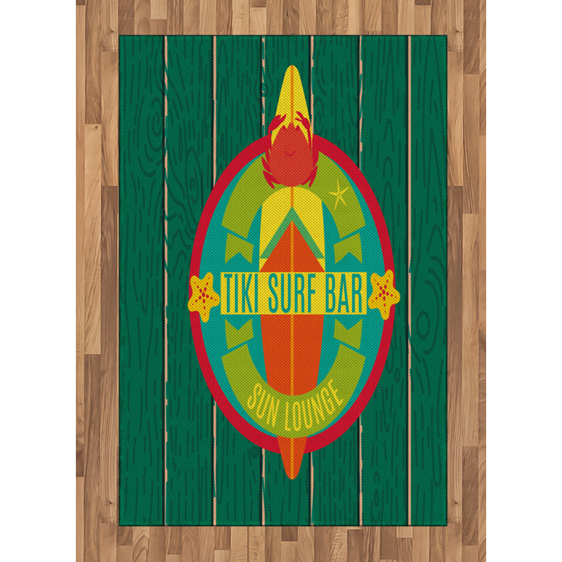 Tapis décoratif Tiki Bar, Rectangle— 4 pi x 5 pi 8 po