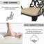 Chaise de patio en fonte d'aluminium 4 pièces avec structure noire et coussins blanc cassé