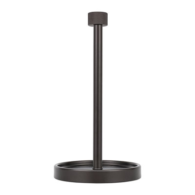  Countertop Paper Towel Holder - Modern Knurling End Cap Minimalist Design - Color Oil Rubbed Bronze