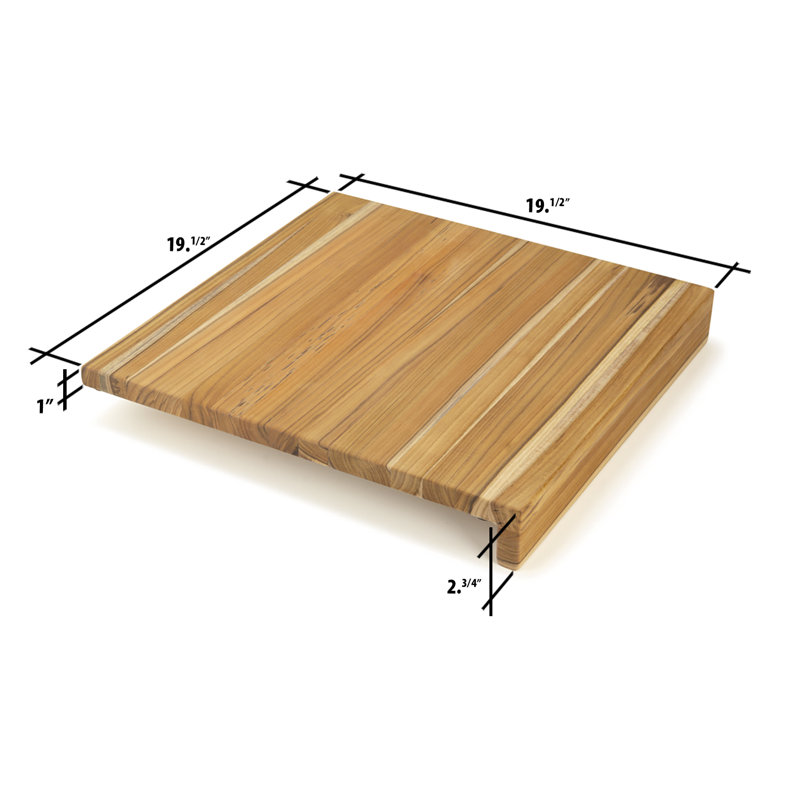 Edge Grain Countertop Cutting Board, 19.5" W x 19.5" L, Natural