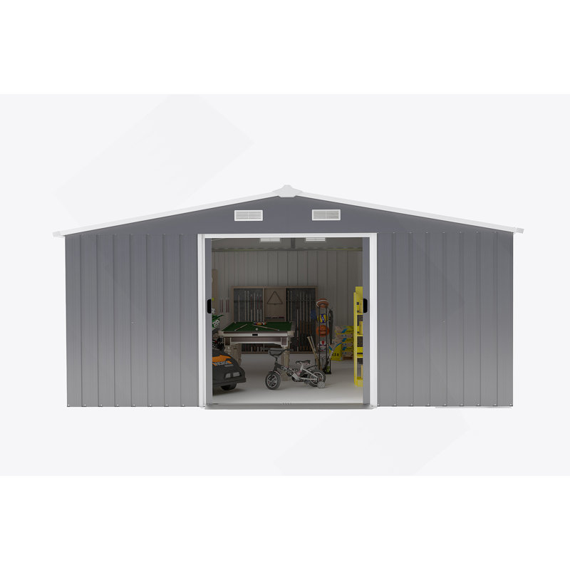 Remise de rangement extérieure avec deux fenêtres, Gris foncé