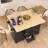 55.7" Large Kitchen Island with Double Drop Leaf and Power Outlet – Black-129895300